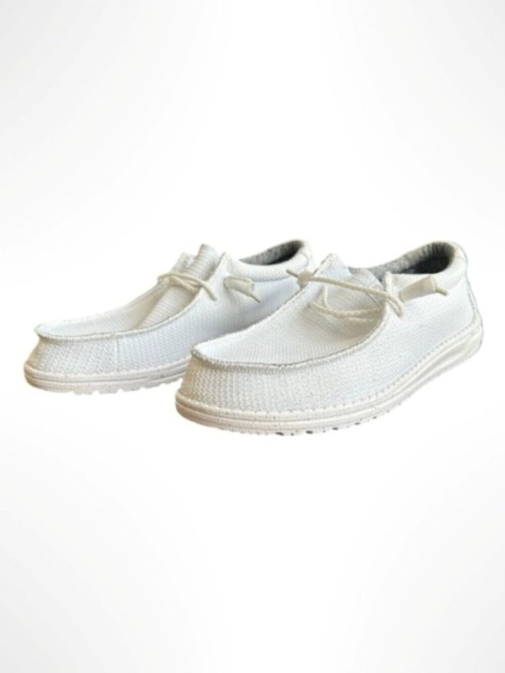 HEY DUDE Wally Mesh Slip On Loafers White Size 12